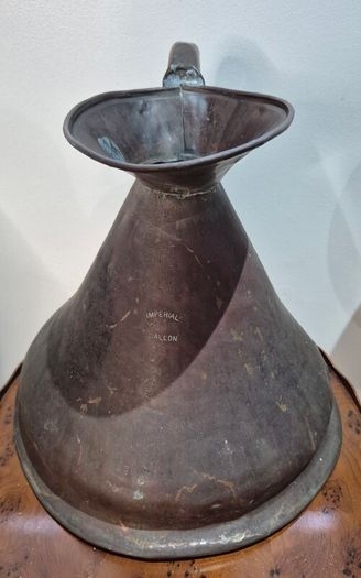 Antique 19th C. Copper 1-Gallon Haystack Jug  Official VR Lead Stamp