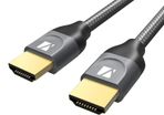 iVanky 2M HDMI v2.0 3D/UHD 4K (2160P/60hz) Nylon Braided (Gold-Plated) Ultra High Speed Cable with Ethernet Chrome HDTV (Brand New/Warranty)