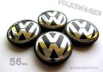 4x VW 56mm Black Chrome logo Volkswagen alloy wheel centre caps cap Hub Cover 56