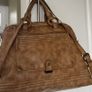 A-WEAR BAG OVERNIGHT WEEKEND Camel beige Stylish Faux Leather bag. Brass hardware In Very Good Condition. Generous sizing Image 7
