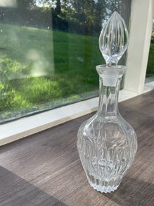 Large Heavy Crystal Glass Decanter and Stopper , 35cm 1.63kg