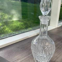 Large Heavy Crystal Glass Decanter and Stopper , 35cm 1.63kg