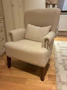 Cream Upholstered Armchair