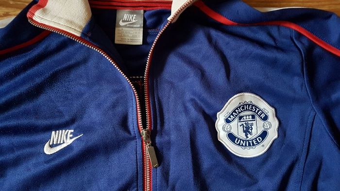 Vintage Retro Nike Zipper Jumper Manchester United football soccer Size M