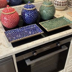 Nicholas Mosse Lawn Cookie Jars and 2 Large Rectangular Plates