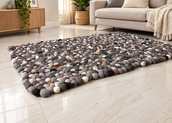 Scandinavian Pebble Rug Handmade