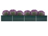 Garden Raised Bed Galvanised Steel 600x80x77 cm Green