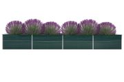 Garden Raised Bed Galvanised Steel 600x80x77 cm Green