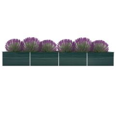 Garden Raised Bed Galvanised Steel 600x80x77 cm Green