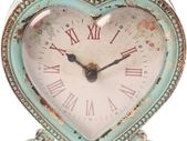 Boudoir Heart Clock Duck Egg