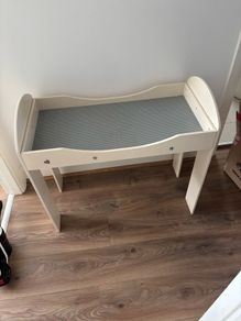 Wooden Kids LEGO Activity Play Table with Base Mats Included (White)