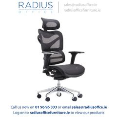 Dorsum Executive Ergonomic Full Mesh Office Chair with Headrest - Black