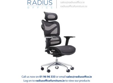 Dorsum Executive Ergonomic Full Mesh Office Chair with Headrest - Black