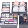 _Storage Box for Underwear, Drawer Organiser, Wardrobe Drawers Divider for Socks, Bras and Ties, Folding Fabric Box for Wardrobe Set of 4 Image 2