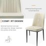 Dining Chairs Set of 2 Off-White Upholstered High Back Kitchen chair with Non-Slip Metal Legs, Easy to Clean Home Chairs for Dining Room Living Room Bedroom Kitchen Lounge Image 6