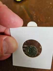 Ancient Bronze Coin Uncleaned Excavated Find, Green Patina, Unattributed AE