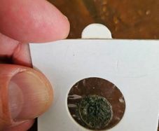 Ancient Bronze Coin Uncleaned Excavated Find, Green Patina, Unattributed AE