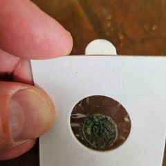 Ancient Bronze Coin Uncleaned Excavated Find, Green Patina, Unattributed AE