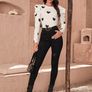 BNWOT White and black Heart Top Image 2