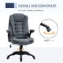 Office Chair Computer Ergonomic Reclining Backrest Swivel Seat Height Adjustable Padded Armrest Gray Image 4