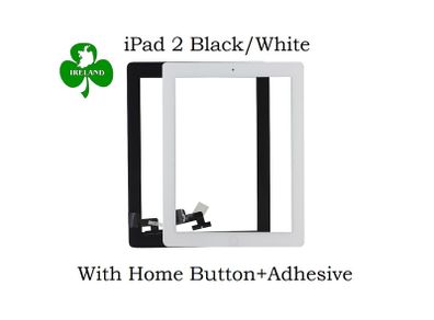 For iPad 2 Touch Screen Digitizer Glass with Home Button and Adhesive