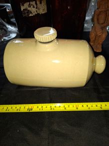 Beautiful Old Hot Water Stoneware Bottle Bed Foot Warmer, Postage Available