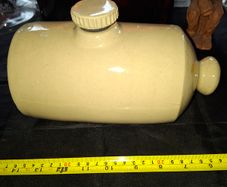 Beautiful Old Hot Water Stoneware Bottle Bed Foot Warmer, Postage Available