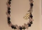 Amethyst, Smokey quartz & Rose quartz necklace