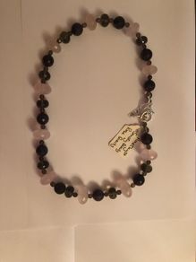 Amethyst, Smokey quartz & Rose quartz necklace
