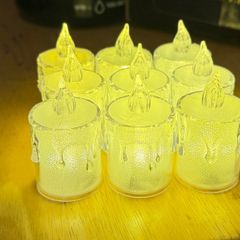 Set of 9 LED flameless tealight candles-realistic flame effect
