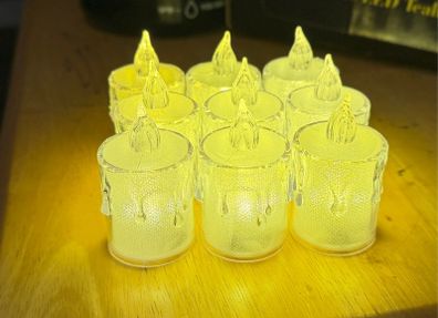 Set of 9 LED flameless tealight candles-realistic flame effect