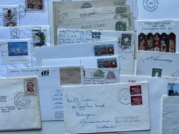 Irish FDC Envelopes Postcards Photos bundle Lot