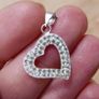 Vintage Sterling Silver 925 Pendant HEART with Chain - Silver Image 3