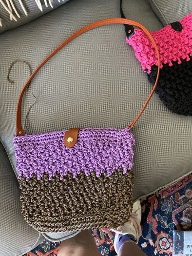 Handmade crochet macrame shoulder bags