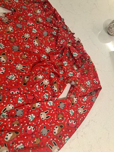 Girls Christmas  Red Cute Bow Shirt 7-8