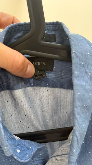 J.Crew Blue Polka Dot Chambray Shirt