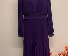 Phase Eight Pleated Dress in Aubergine Size UK12