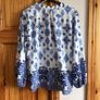 Gallery Ladies White And Blue Blouse Top oversized size 10 including postage Image 3