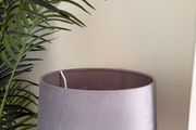 Grey velvet lamp shade