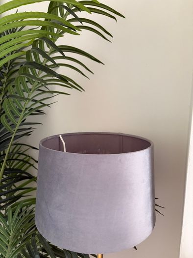 Grey velvet lamp shade
