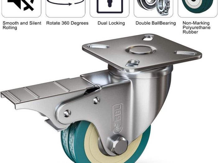 200KG Heavy Duty Castor Wheels for Trolleys & Furniture