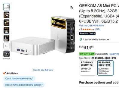 Mini PC Windows 11 Pro with AMD Ryzen 9 8945HS Up to 5.2GHz, 32GB DDR5 RAM - 2TB PCIe 4.0 SSD Expandable, USB4 40Gbps, Dual HDMI 4K-120Hz, 6x  USB, WiFi 6E, BT5.2 for Gaming, Office, Home