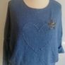 Carla Giannini Angora Wool Jumper Denim Blue Star One Size NWT Italy CAN POST Image 4