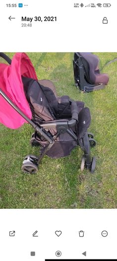 Baby travel system in red