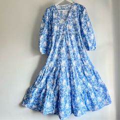 Pink City Prints Floral maxi dress size small