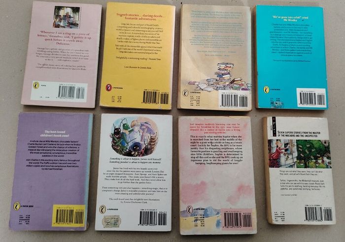 Vintage 1980s Roald Dahl Paperback Collection - 8 Books (Classic Puffin Oval Editions)