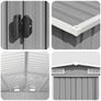 Garden Shed Grey 257x990x181 cm Galvanised steel Image 5