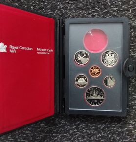 1983 Royal Canadian Mint Proof Set, Case and 6 Coins - ( Spares/Repairs )