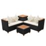 4 Piece Garden Lounge Set with Cushions Poly Rattan Black Image 5