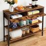 Console Table, Hallway Table with 2 Drawers and 2 Shelves, Sofa Table with Sturdy Metal Frame, for Entrance, Hallway, Living Room, Vintage Brown/Black Image 3